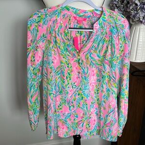 NWT Lilly Pulitzer Elsa Top size S in Unicorn of the Sea print